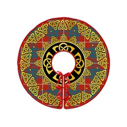 ScotsTee Shop Scottish Hamilton Ancient Clan Crest Tartan Christmas Tree Skirt Golden Celtic Heritage