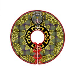 ScotsTee Shop Scottish Henderson Weathered Clan Crest Tartan Christmas Tree Skirt Golden Celtic Heritage