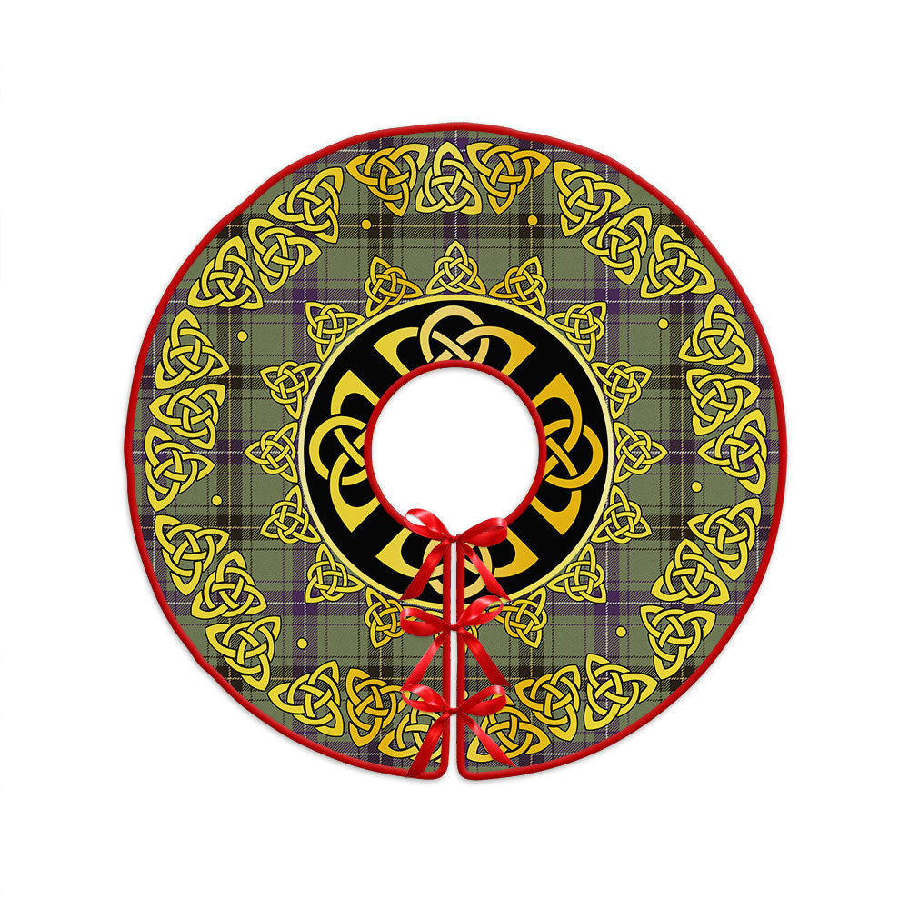 ScotsTee Shop Scottish Henderson Weathered Clan Crest Tartan Christmas Tree Skirt Golden Celtic Heritage