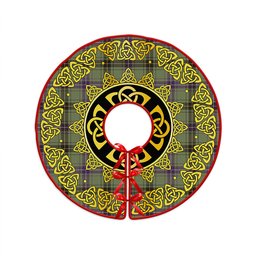 ScotsTee Shop Scottish Henderson Weathered Clan Crest Tartan Christmas Tree Skirt Golden Celtic Heritage