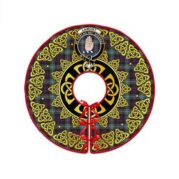 ScotsTee Shop Scottish Lamont Weathered Clan Crest Tartan Christmas Tree Skirt Golden Celtic Heritage