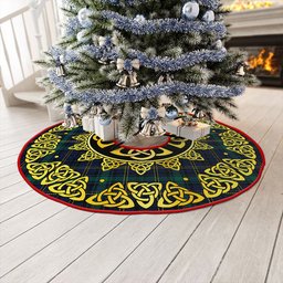 ScotsTee Shop Scottish Hope Vere Modern Clan Crest Tartan Christmas Tree Skirt Golden Celtic Heritage