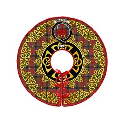 ScotsTee Shop Scottish MacDuff Weathered Clan Crest Tartan Christmas Tree Skirt Golden Celtic Heritage