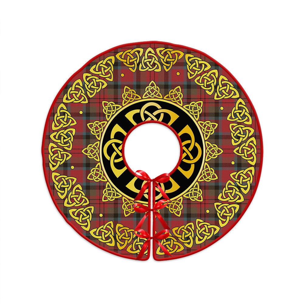 ScotsTee Shop Scottish MacDuff Weathered Clan Crest Tartan Christmas Tree Skirt Golden Celtic Heritage