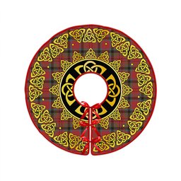 ScotsTee Shop Scottish MacDuff Weathered Clan Crest Tartan Christmas Tree Skirt Golden Celtic Heritage