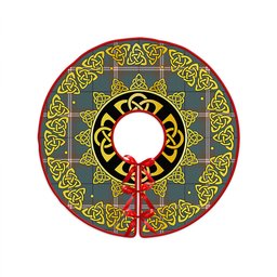 ScotsTee Shop Scottish Cleland Weathered Clan Crest Tartan Christmas Tree Skirt Golden Celtic Heritage