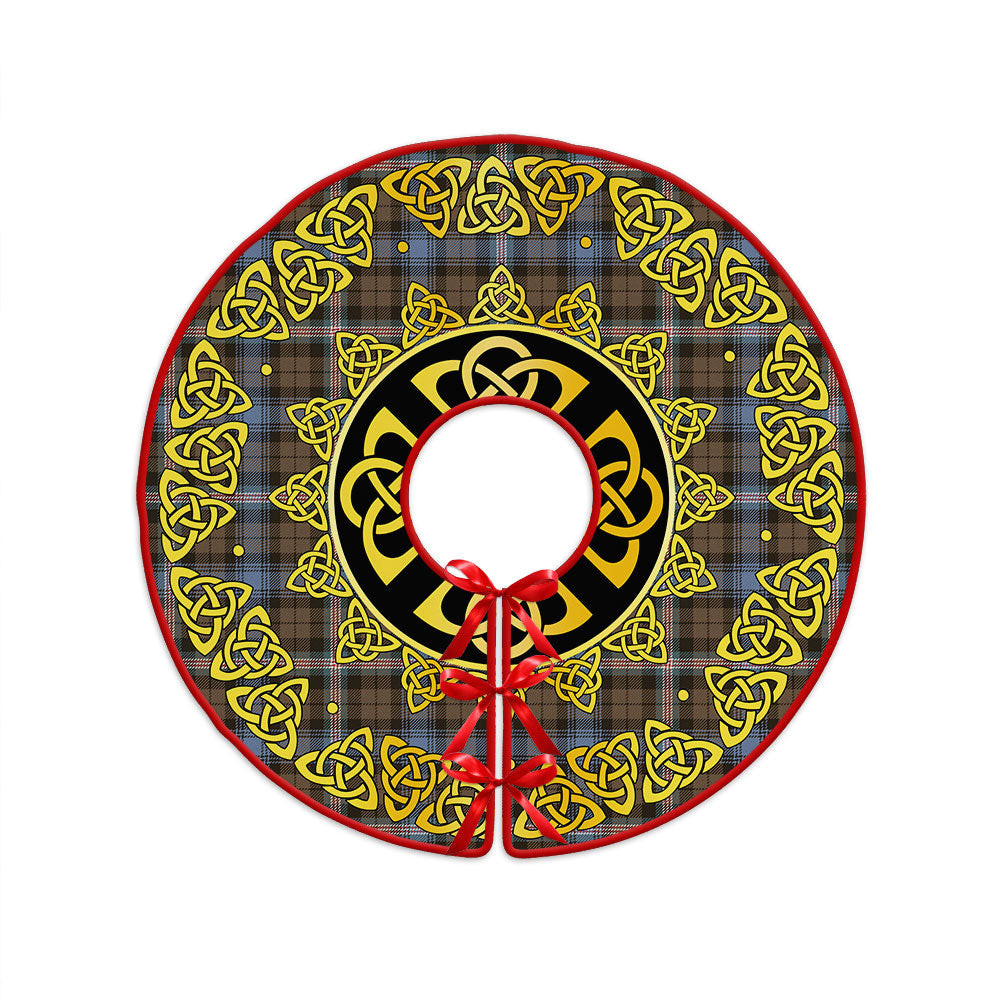 ScotsTee Shop Scottish Gammell Weathered Clan Crest Tartan Christmas Tree Skirt Golden Celtic Heritage