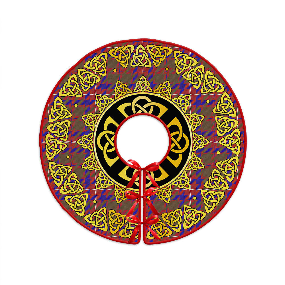 ScotsTee Shop Scottish Geddes Weathered Clan Crest Tartan Christmas Tree Skirt Golden Celtic Heritage