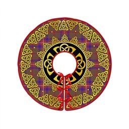ScotsTee Shop Scottish Geddes Weathered Clan Crest Tartan Christmas Tree Skirt Golden Celtic Heritage