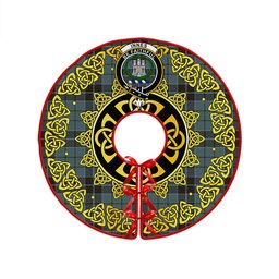 ScotsTee Shop Scottish Innes (Georgina) Weathered Clan Crest Tartan Christmas Tree Skirt Golden Celtic Heritage