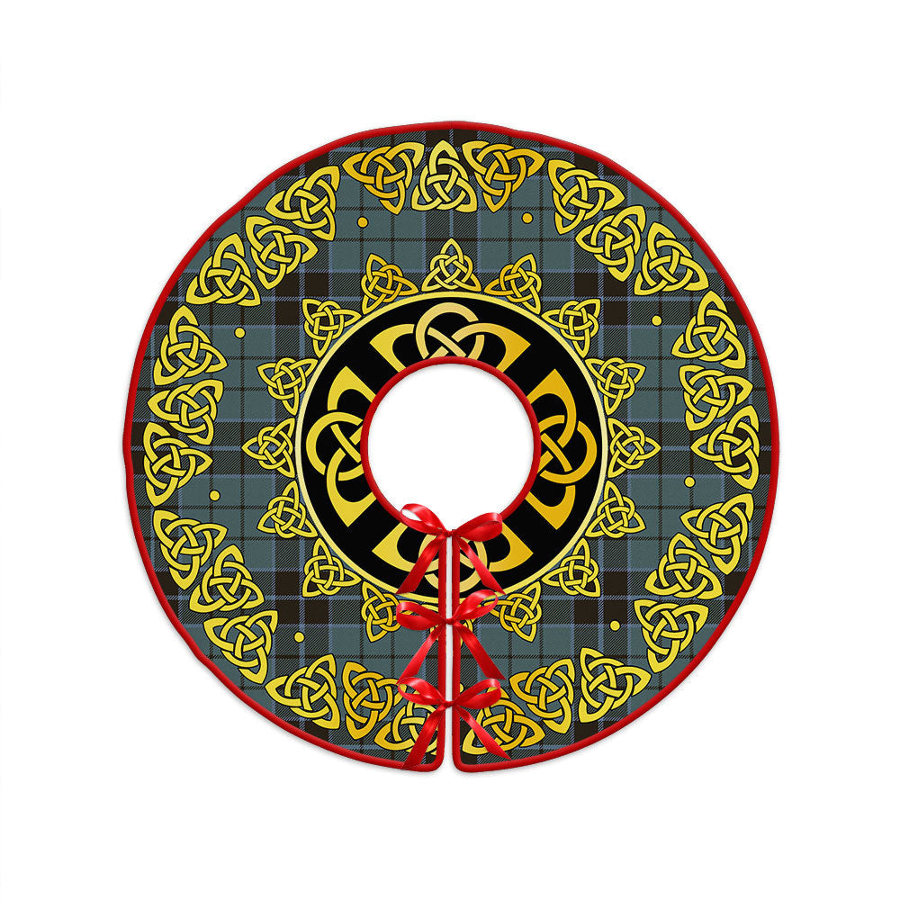 ScotsTee Shop Scottish Innes (Georgina) Weathered Clan Crest Tartan Christmas Tree Skirt Golden Celtic Heritage