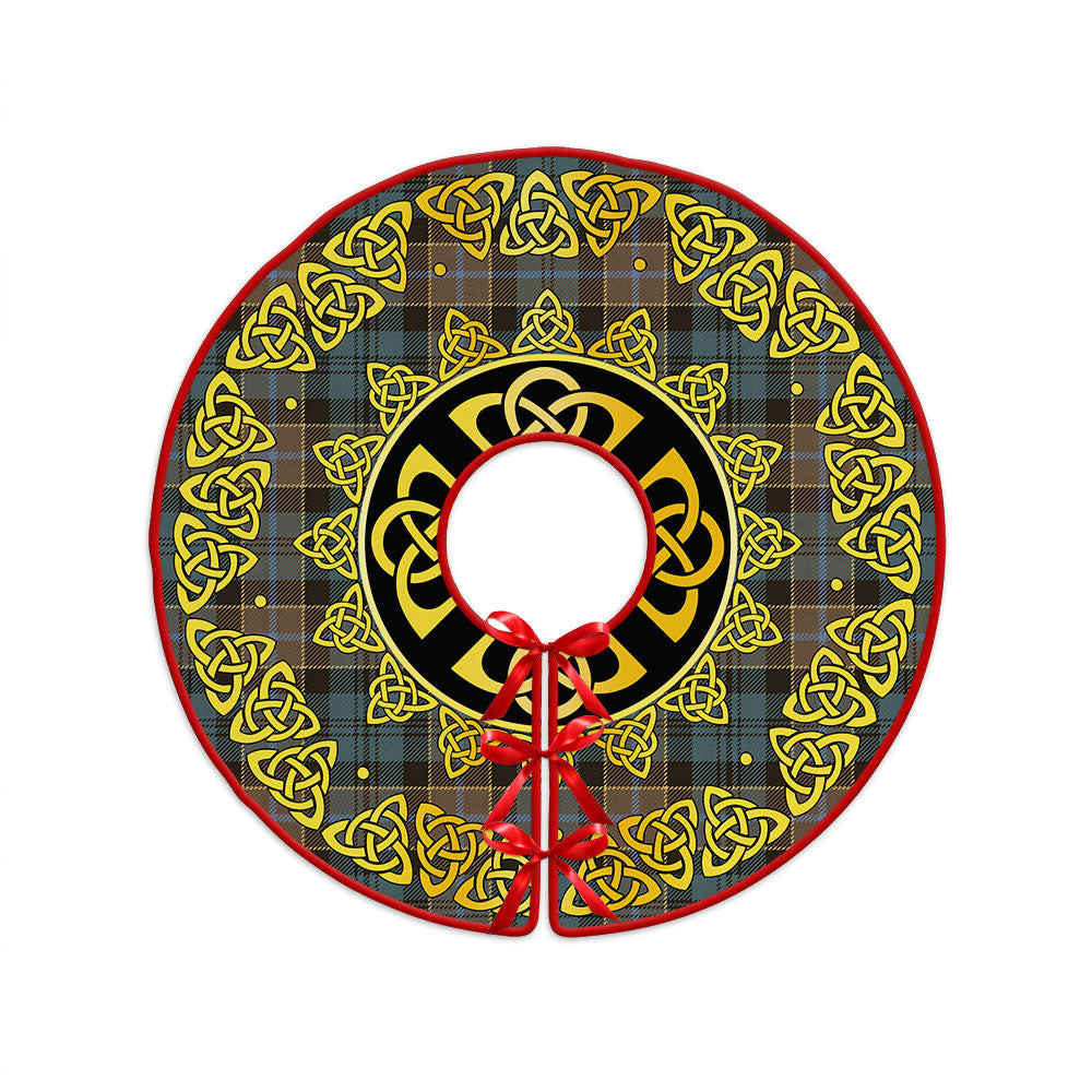ScotsTee Shop Scottish Hogarth Weathered Clan Crest Tartan Christmas Tree Skirt Golden Celtic Heritage