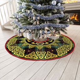 ScotsTee Shop Scottish MacDiarmid Modern Clan Crest Tartan Christmas Tree Skirt Golden Celtic Heritage