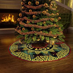 ScotsTee Shop Scottish MacDiarmid Modern Clan Crest Tartan Christmas Tree Skirt Golden Celtic Heritage