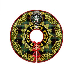 ScotsTee Shop Scottish MacDiarmid Modern Clan Crest Tartan Christmas Tree Skirt Golden Celtic Heritage