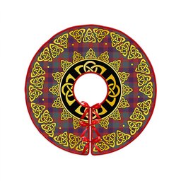ScotsTee Shop Scottish MacGowan (Gow) Weathered Clan Crest Tartan Christmas Tree Skirt Golden Celtic Heritage