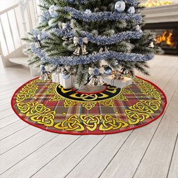 ScotsTee Shop Scottish MacGlashan Weathered Clan Crest Tartan Christmas Tree Skirt Golden Celtic Heritage