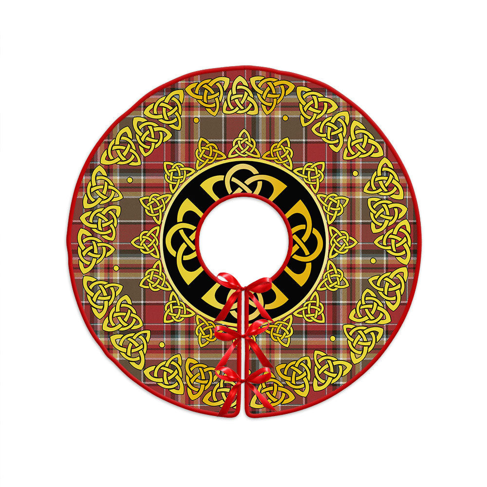 ScotsTee Shop Scottish MacGlashan Weathered Clan Crest Tartan Christmas Tree Skirt Golden Celtic Heritage