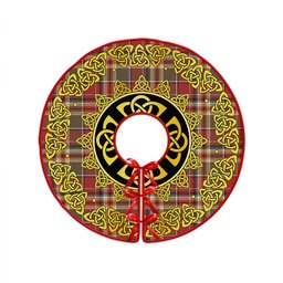 ScotsTee Shop Scottish MacGlashan Weathered Clan Crest Tartan Christmas Tree Skirt Golden Celtic Heritage