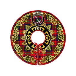 ScotsTee Shop Scottish Hopkirk Clan Crest Tartan Christmas Tree Skirt Golden Celtic Heritage