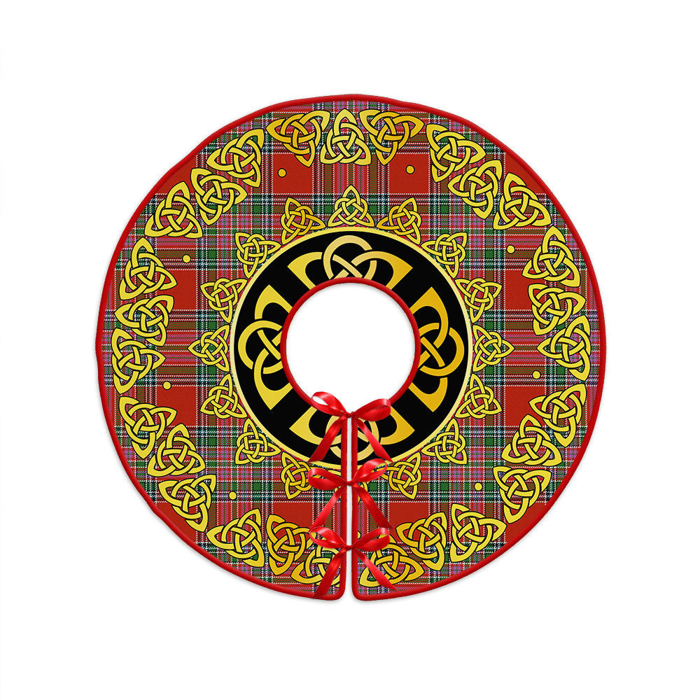 ScotsTee Shop Scottish MacBean (MacBain) Ancient Clan Crest Tartan Christmas Tree Skirt Golden Celtic Heritage