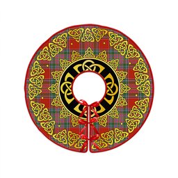 ScotsTee Shop Scottish MacBean (MacBain) Ancient Clan Crest Tartan Christmas Tree Skirt Golden Celtic Heritage