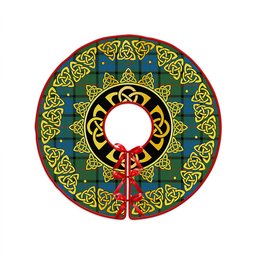 ScotsTee Shop Scottish Lauder Ancient Clan Crest Tartan Christmas Tree Skirt Golden Celtic Heritage