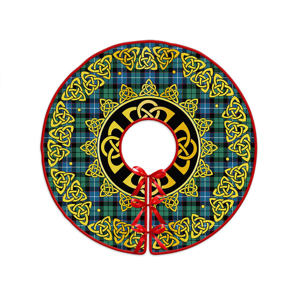 ScotsTee Shop Scottish Galbraith Ancient Clan Crest Tartan Christmas Tree Skirt Golden Celtic Heritage