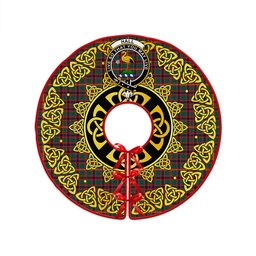 ScotsTee Shop Scottish Hall Modern Clan Crest Tartan Christmas Tree Skirt Golden Celtic Heritage
