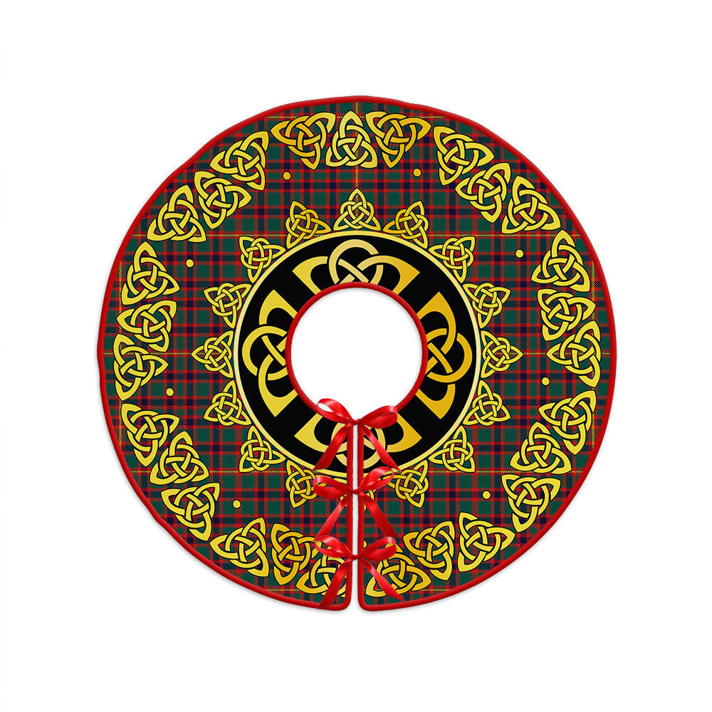 ScotsTee Shop Scottish Hall Modern Clan Crest Tartan Christmas Tree Skirt Golden Celtic Heritage
