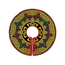 ScotsTee Shop Scottish Hall Modern Clan Crest Tartan Christmas Tree Skirt Golden Celtic Heritage