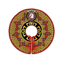 ScotsTee Shop Scottish Hepburn Ancient Clan Crest Tartan Christmas Tree Skirt Golden Celtic Heritage