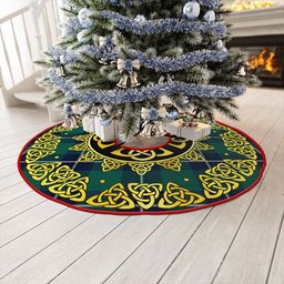 ScotsTee Shop Scottish Irvine Modern Clan Crest Tartan Christmas Tree Skirt Golden Celtic Heritage