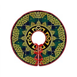 ScotsTee Shop Scottish Irvine Modern Clan Crest Tartan Christmas Tree Skirt Golden Celtic Heritage