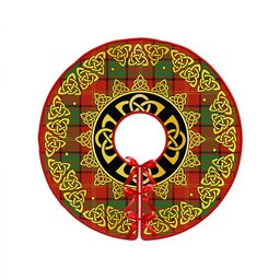 ScotsTee Shop Scottish Kirk Ancient Clan Crest Tartan Christmas Tree Skirt Golden Celtic Heritage