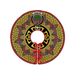 ScotsTee Shop Scottish Leighton Weathered Clan Crest Tartan Christmas Tree Skirt Golden Celtic Heritage