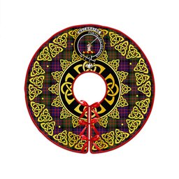 ScotsTee Shop Scottish MacBrayne Clan Crest Tartan Christmas Tree Skirt Golden Celtic Heritage