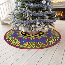 ScotsTee Shop Scottish Lang (Laing) Modern Clan Crest Tartan Christmas Tree Skirt Golden Celtic Heritage