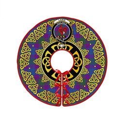 ScotsTee Shop Scottish Lang (Laing) Modern Clan Crest Tartan Christmas Tree Skirt Golden Celtic Heritage