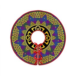 ScotsTee Shop Scottish Lang (Laing) Modern Clan Crest Tartan Christmas Tree Skirt Golden Celtic Heritage