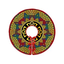 ScotsTee Shop Scottish Lindsay Modern Clan Crest Tartan Christmas Tree Skirt Golden Celtic Heritage