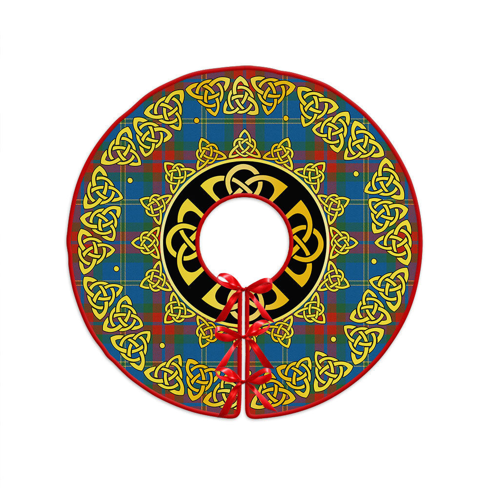 ScotsTee Shop Scottish Harvey Ancient Clan Crest Tartan Christmas Tree Skirt Golden Celtic Heritage