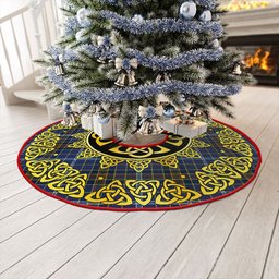 ScotsTee Shop Scottish Knox Clan Crest Tartan Christmas Tree Skirt Golden Celtic Heritage