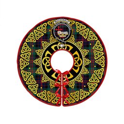 ScotsTee Shop Scottish MacDonald (Donald) Modern Clan Crest Tartan Christmas Tree Skirt Golden Celtic Heritage
