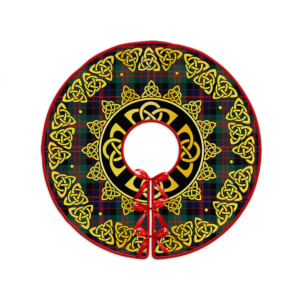 ScotsTee Shop Scottish MacDonald (Donald) Modern Clan Crest Tartan Christmas Tree Skirt Golden Celtic Heritage