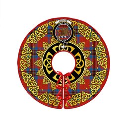 ScotsTee Shop Scottish Leslie Ancient Clan Crest Tartan Christmas Tree Skirt Golden Celtic Heritage