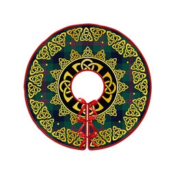 ScotsTee Shop Scottish Laurie Modern Clan Crest Tartan Christmas Tree Skirt Golden Celtic Heritage