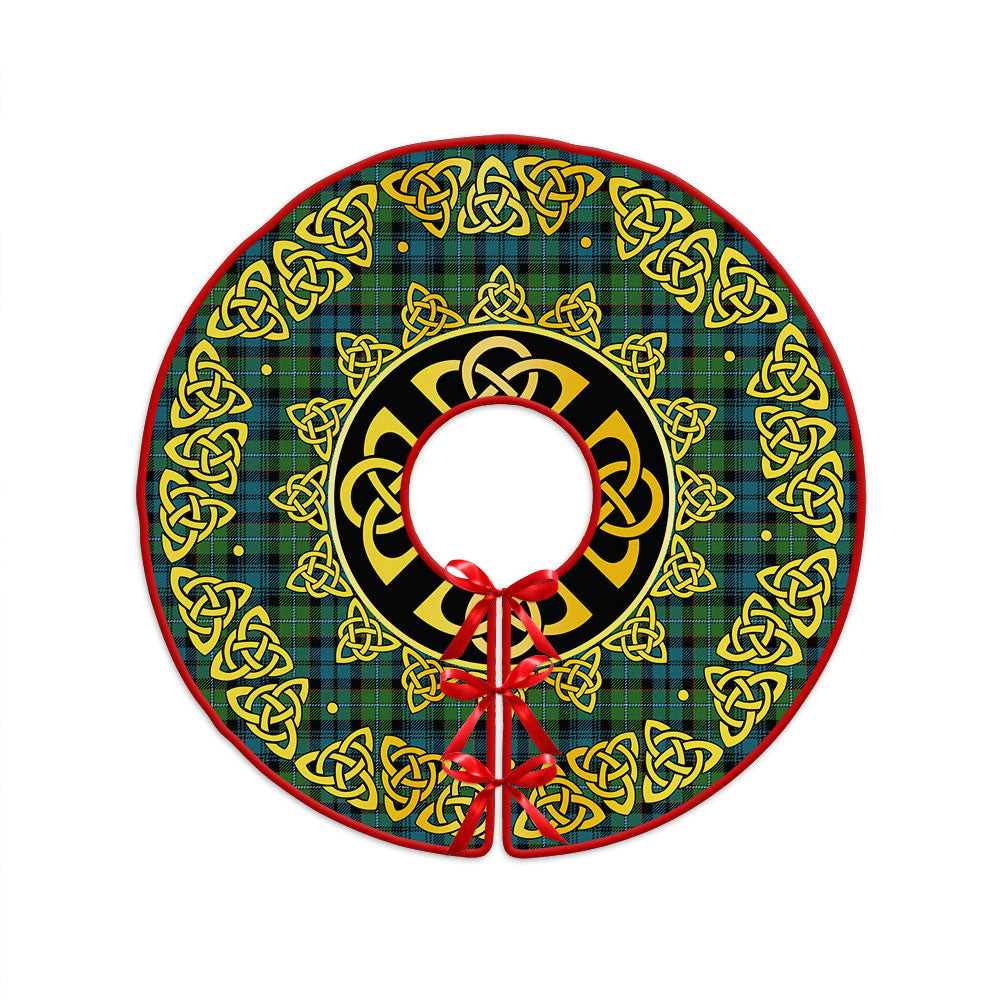 ScotsTee Shop Scottish Sempill (Semple) Ancient Clan Crest Tartan Christmas Tree Skirt Golden Celtic Heritage