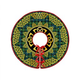 ScotsTee Shop Scottish Sempill (Semple) Ancient Clan Crest Tartan Christmas Tree Skirt Golden Celtic Heritage