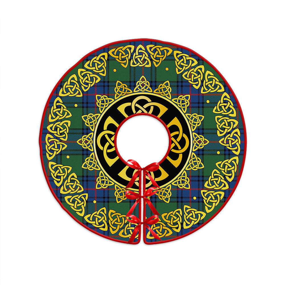 ScotsTee Shop Scottish Shaw Modern Clan Crest Tartan Christmas Tree Skirt Golden Celtic Heritage